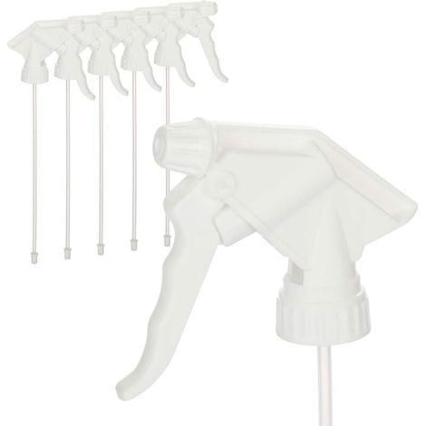 Accessoire de pulvérisation à 6 voies - tête de pulvérisation avec filetage 28/400 - accessoire pour flacon pulvérisateur avec joint NBR pour la pulvérisation d'eau (NBR - blanc) (1/4)