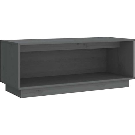 Meuble TV, Étagère TV, Meuble de Salon, Gris 90x35x35 cm Bois de pin massif OIB4339E (1/5)