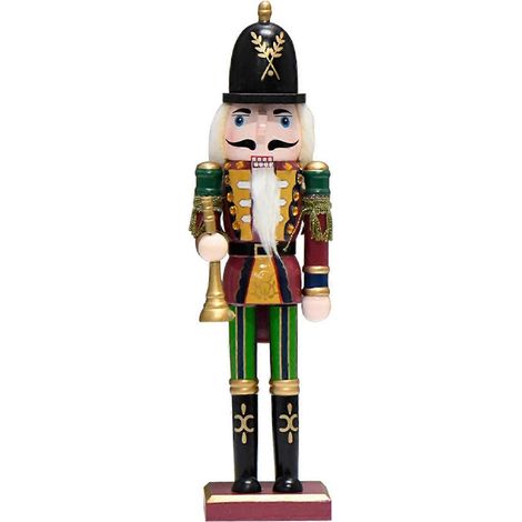 Figurine casse-noisette en bois, soldat miniature fait main, décoration de table de Noël pour fêtes,30cm D (1/5)