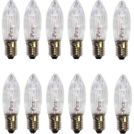 Lot de 12 Ampoules E10 34V 3W, Lumière Blanche Chaude 2700K pour Guirlandes Décoratives (1/5)