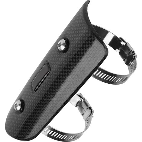 Pot de chaleur universel en fibre de carbone pour moto, protection de tuyau d'échappement central, cache-garde (1/5)