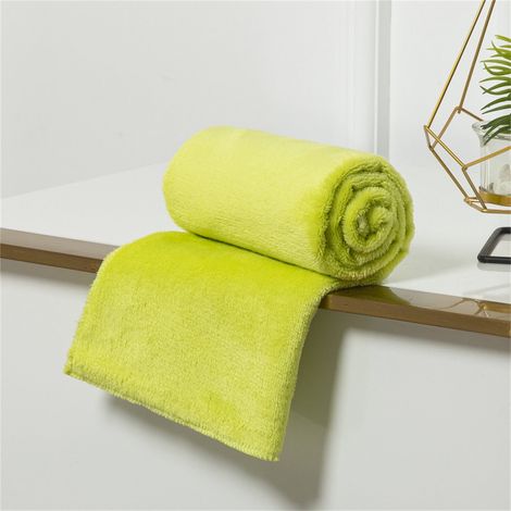 Couverture Jetable - 100 x 140 cm - Microfibre Polaire Douce - Pour Canapé Lit Camping Voyage - Vert (1/2)