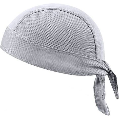 1 cagoule rafraîchissante absorbant la transpiration, idéale sous un casque, respirante pour le cyclisme, la course à pied et la moto - Gris clair (1/5)