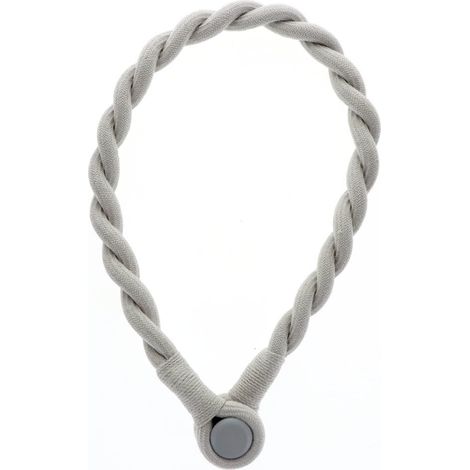 Embrasse à rideaux tressée aimantée 30cm Gris - BOULET (1/5)