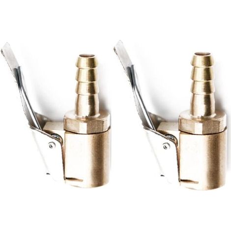 KZQ 6 mm/8 mm Autoreifen-Ventiladapter, Luftfutter-Inflator-Pumpenventil-Clip-Klemmenanschlussadapter, pneumatische Kompressordüse aus Messing (Pagode, 6 mm, 2 Stück) (1/4)