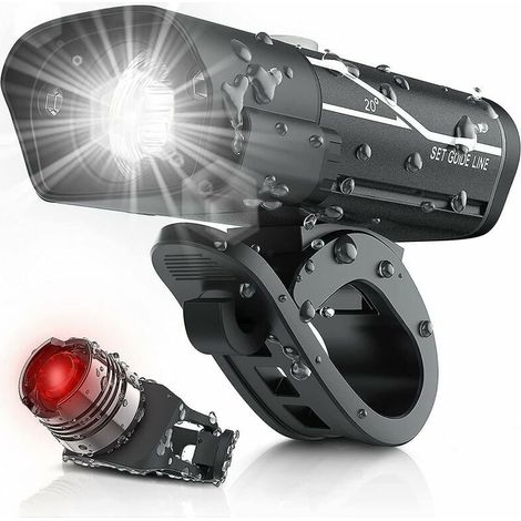 moon-1000 Lumen USB Rechargeable Bike Light Set, 3 Super Bright LED Bike Headlights IPX5 Waterproof Bicycle Safety Full Lamp 360 Rotation 3 Switch