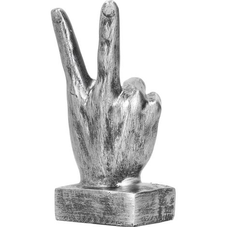 Sculpture en Résine Argentée Moderne, Décoration de Bureau Élégante et Créative pour Salon ou Bibliothèque (1/5)