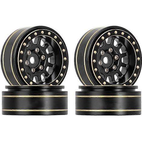 Passend für 1/18 TRX4M 1/24 SCX24 Deadbolt- RC Crawler Messing Beadlock Felgen Schwarz-Typ B-