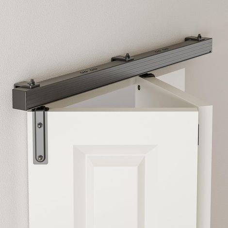 48 Inch Sliding Barn Door Hardware Kit for 2 Doors, Wall Mounted, Smooth and Quiet, Easy to Install, No Door [Fits Doors (1/5)