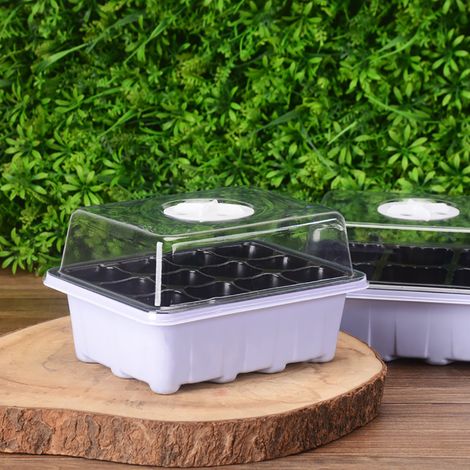 12 trous bac de semis pour jardin maison balcon pépinière support de culture plantes (1/4)