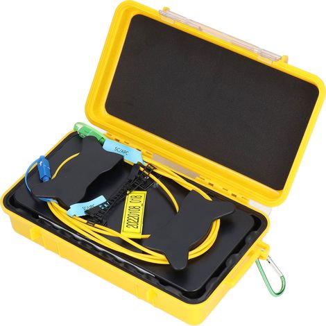 Coffret OTDR Fibre Optique Monomode 500m Bobine de Lancement, Outil de Test Zone Morte, Kit de Câble de Mesure (1/5)