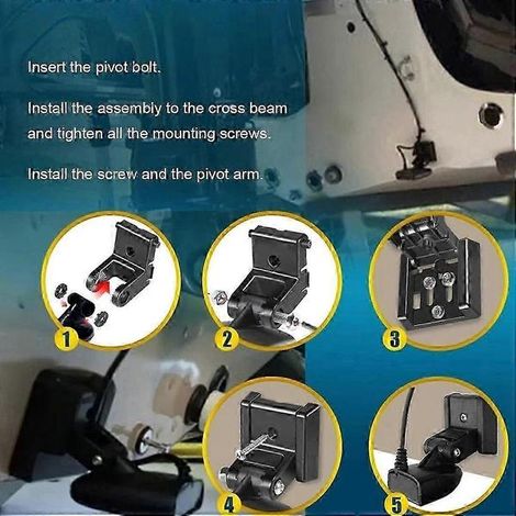 Compatible avec le support de transducteur Humminbird 740093-1 pour MHX XNT Hdwe 7400931, montage sur tableau arrière pour sondeur de pêche. Installation sur tableau arrière (1/5)