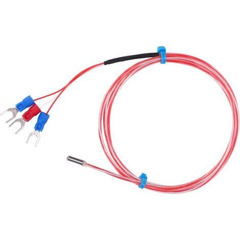 Capteur de température étanche PT100, sonde à thermistance 3 x 20 mm, 50 à +300 ℃ (1 m) (1/5)