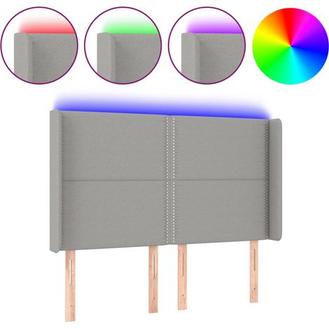 Maison Exclusive - Testiera a LED Grigio Chiaro 147x16x118/128 cm in Tessuto