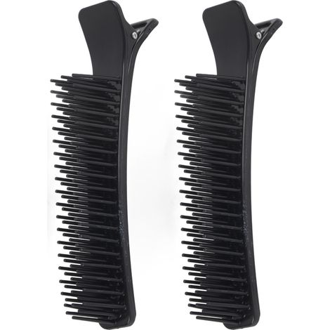 2Pinces de coiffure noires, clips de sectionnement professionnels pour salon, pinces à cheveux de séparation, outil de coiffure noir (1/5)