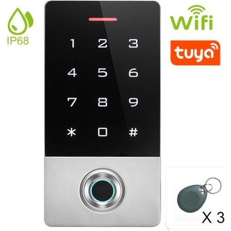Digicode avec lecteur d'empreintes connecté et lecteur RFID