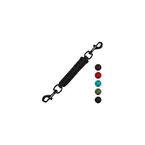Clip de sécurité pour Collier de Chien, Sangle de sécurité de Secours Faite à la Main pour Harnais de Chien, Collier pincé, Fermoir à Double extrémité connecteur de Harnais (Noir)