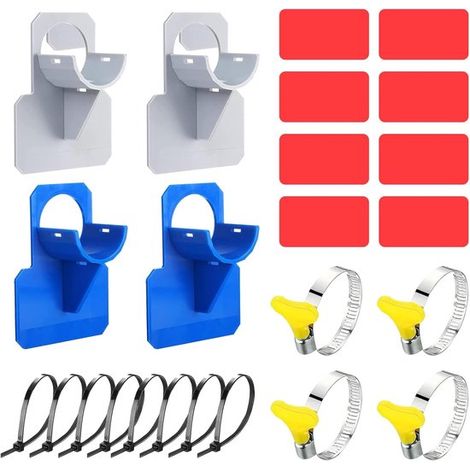 4 soportes para mangueras de piscina, con bridas y abrazadera, adecuados para conexiones de piscina con diámetro de manguera inferior a 38 mm/C