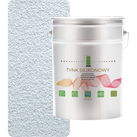 Silikonputz für Fassaden, weiß und hellblau, 1,5 mm Premium, 25 kg (1/5)