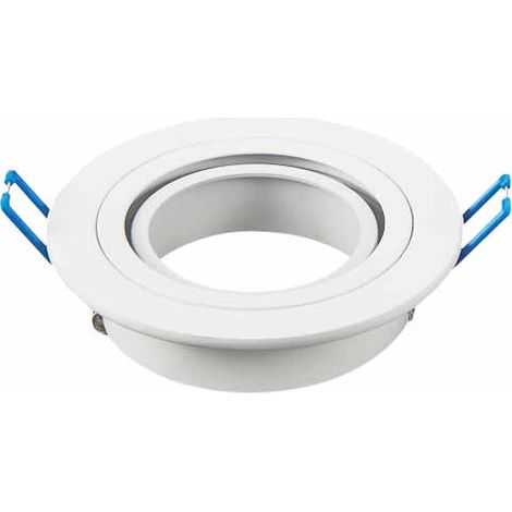 V-TAC Portafaretto LED da Incasso Rotondo GU10 e GU5.3 (MR16) Colore Bianco Orientabile