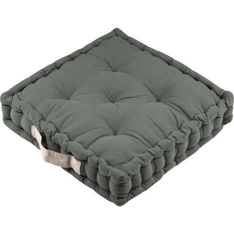 Epais coussin de sol en coton uni vert