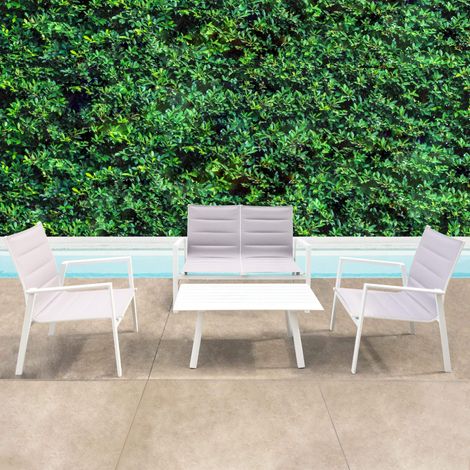 EXSILIUM - salotto da giardino 4 posti in alluminio (1/2)