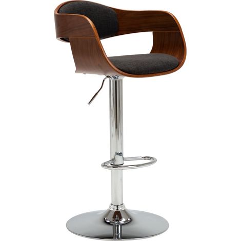 Barhocker Grau Bugholz und Stoff