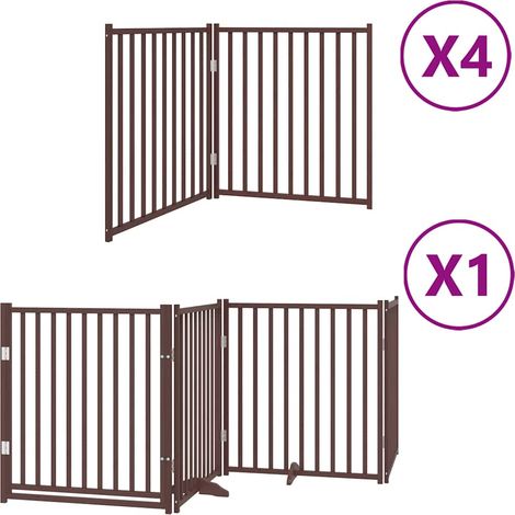 Maison Exclusive - Cancello Cani Porta Pieghevole Marrone 12 Pannelli 960cm Pioppo