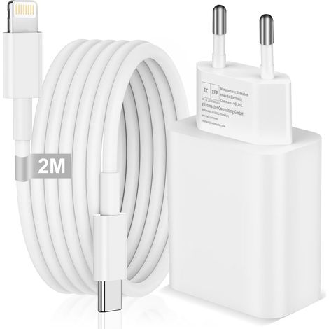 Chargeur Rapide iPhone, 30W Chargeur i-Phone 14 13 12 11 USB C Prise PD Secteur Adaptateur Alimentation Chargeur avec Cable Lighting 2M pour iPhone 14/14 Pro/14 Pro Max/13/13 Mini/12/SE/11/XR/XS Max (1/5)