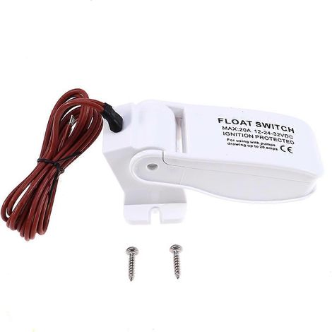 Pompe de cale électrique automatique 12 V pour bateau, avec flotteur, capteur de niveau d'eau et capteur de débit, référence A05-202001, blanc. (1/5)