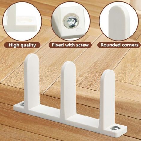 Guides De Sol Pour Porte Coulissante - ABS Haute Résistance - Pour Épaisseur De Porte 3,5 Cm - Blanc - Lot De 4 (1/4)