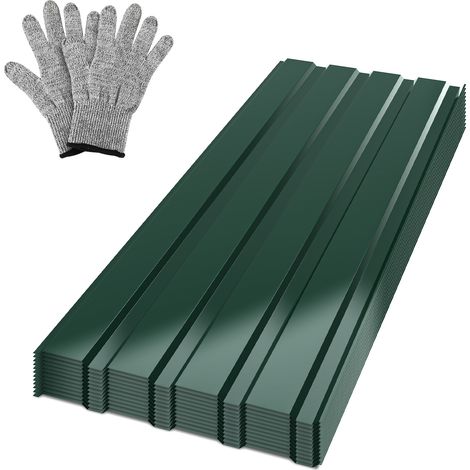 Randaco Lot de 36 tôles trapézoïdales en acier galvanisé, 129 x 46 cm, épaisseur 0,25 mm, vert, environ 21 m² (1/5)