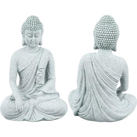 Petite figurine de Bouddha, artisanat exquis, statue de Bouddha en grès vert, décoration pour aquarium, Bouddha assis d'inspiration zen. (1/5)
