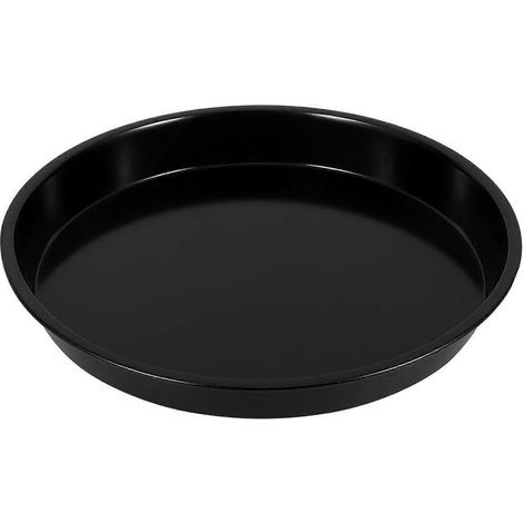 Plaque à pizza antiadhésive, ronde, pour four et micro-ondes (25 cm)-26.50X26.50X3.20CM-Black (1/3)