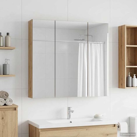 vidaXL Armoire Miroir de Salle de Bain Chêne artisan 70 x 14,5 x 70 cm