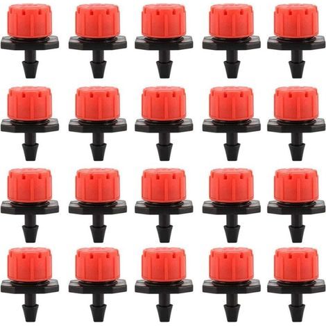 Ulisem Lot de 100 goutteurs d'irrigation goutte à goutte, buses d'arrosage de jardin, arrosage automatique réglable à 360° pour plantes, serres, pelouses, bricolage (1/4)