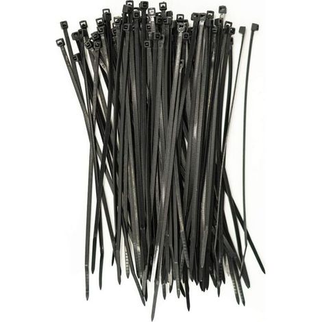 Attaches de câble professionnelles noires, 100 pièces, 2,5 mm, résistantes à la chaleur – Lot complet pour installation électrique (1/5)