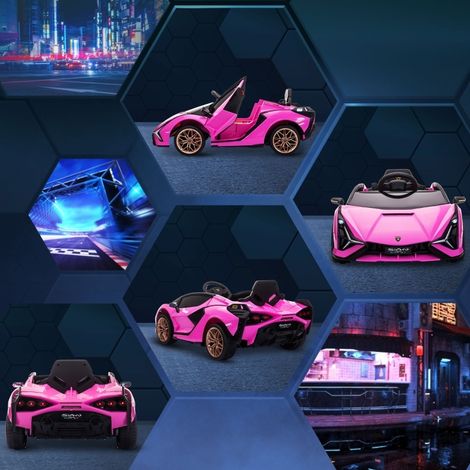 Elektrisches Kinderauto Lamborghini 3–5 km/h mit Fernbedienung, Rosa HAVRYA (1/3)