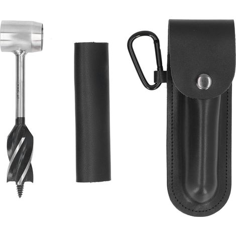 Tarière main bushcraft – acier grande vitesse – outil survie colon – forage bois – camping noir
