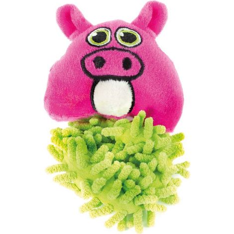 Gioco galleggiante con tirante e squeaker Funny Face maiale per cani