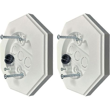 Lot de 2 supports de fixation verticaux extérieurs 8161 pour luminaires muraux, avec plaque de montage lisse et plate et boîte intégrée. (1/5)