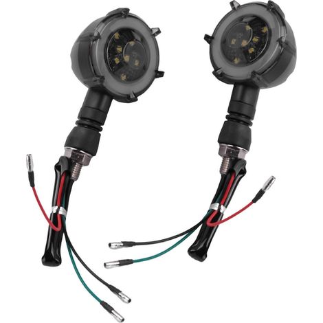 Clignotants de moto, clignotants ronds bicolores à LED modifiés avec feux de jour - JBMEDIA (1/4)
