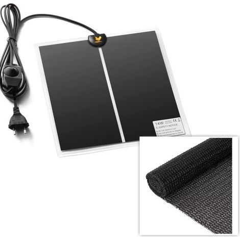 Heizmatte inklusive Antirutschmatte – 28 x 28 cm – mit Regler und kleiner Antirutschmatte – 14 Watt – für Küken, Reptilien, Amphibien und Vögel (1/4)