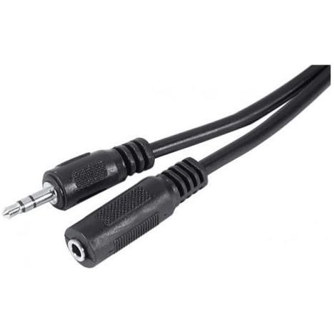 exertis Connect Rallonge stéréo Jack 3.5 mm noire - 5 m (108451)