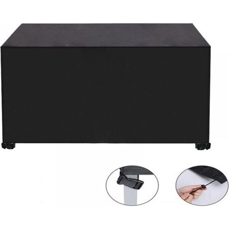 Rechteckige Schutzhülle für Gartenmöbel, wasserdicht und UV-beständig, 420D Oxford-Gewebe, schwarz, 126 x 126 x 74 cm (1/5)
