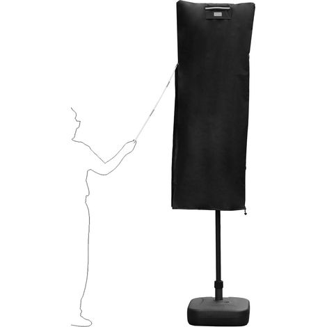 Sekey Sonnenschirm-Schutzhülle, Ampelschirm Schutzhülle Abdeckhauben 600D Oxford, Schwarz, 160 cm x 62 cm