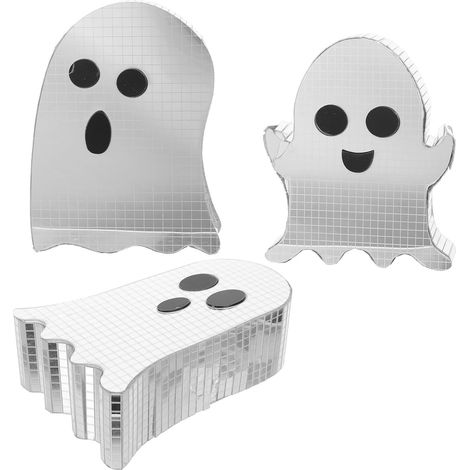 3 Pièces Décoration Disco Spectre Miroir Argenté pour Fête (1/5)