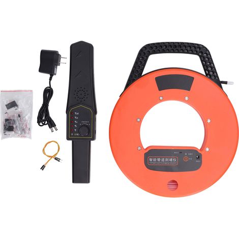 Détecteur de bouchage pour tuyaux en acier, fer et PVC – Testeur de canalisation 30 mètres, sonde de colmatage avec prise US 100-240V. (1/5)