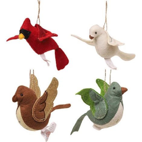 Pendentif oiseau de dessin animé ravissant, ornement décoratif pour sapin de Noël (1/4)