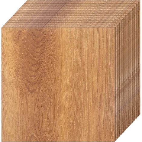Lot de 40 Dalles PVC Adhésives Sol 30x30cm, Sol Vinyle Autocollant Effet Chêne Naturel, Revêtement de Sol Imperméable pour Cuisine, Salle de Bain et Salon, Rénovation (3,6 m²) (1/5)